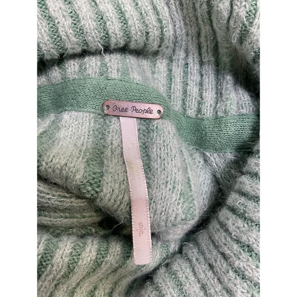 Free People Big City Green Cotton  Turtleneck Sweater Size S - Picture 4 of 5